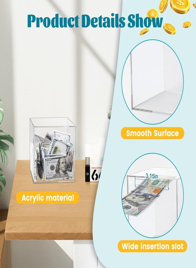 Imeepa Clear Piggy Bank for Adults & Kids - Acrylic Money Savings Box for Cash & Coin, Must Break to Open, Unopenable Piggy Bank for Boys Girls(Clear, 4.72'') - Image 4